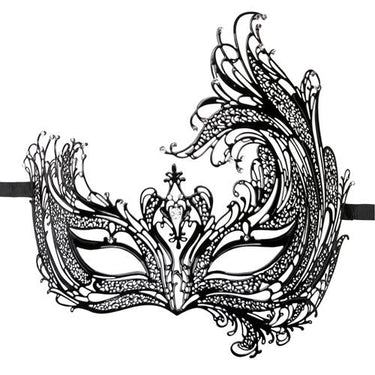 Asymmetrical Venetian Metal Mask ~ Black or Gold